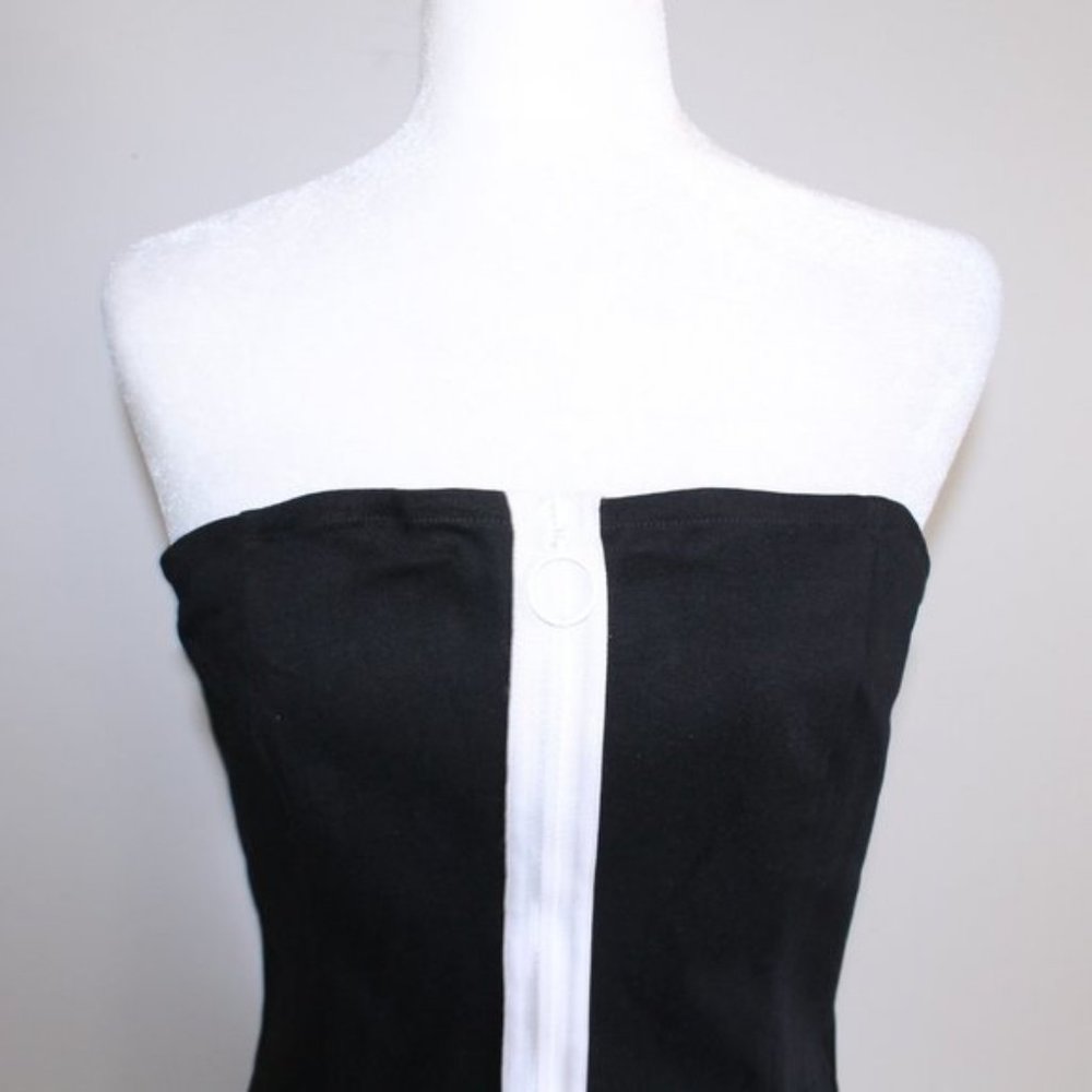 MNI LA Zip Front Bodycon Mini Dress Black Sz 1X - Picture 6 of 16